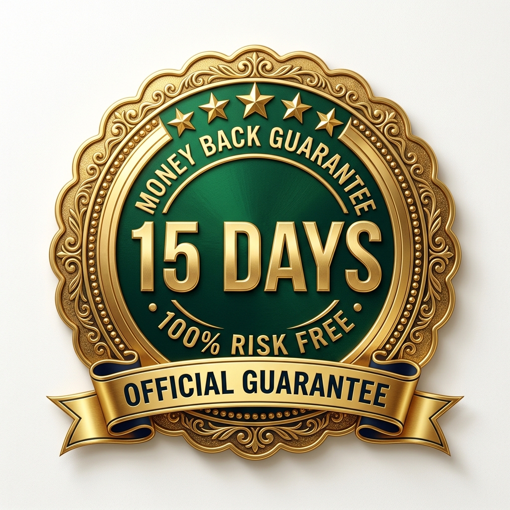 15-Day Money Back Guarantee Official Seal