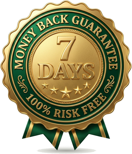 7-Day Money Back Guarantee Official Seal